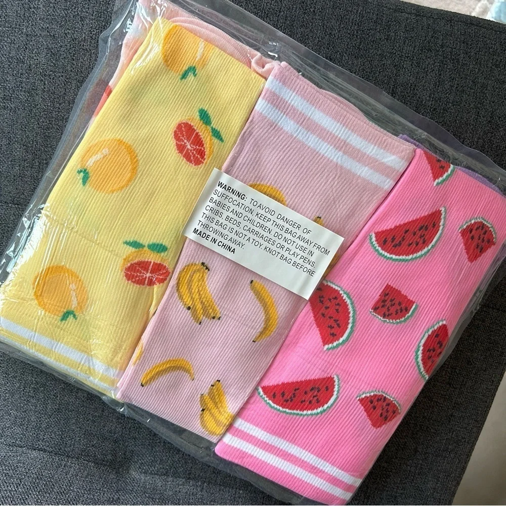 Colorful Compression Socks, 20-30mmHg compression (1 pair), Fresh Fruit Designs